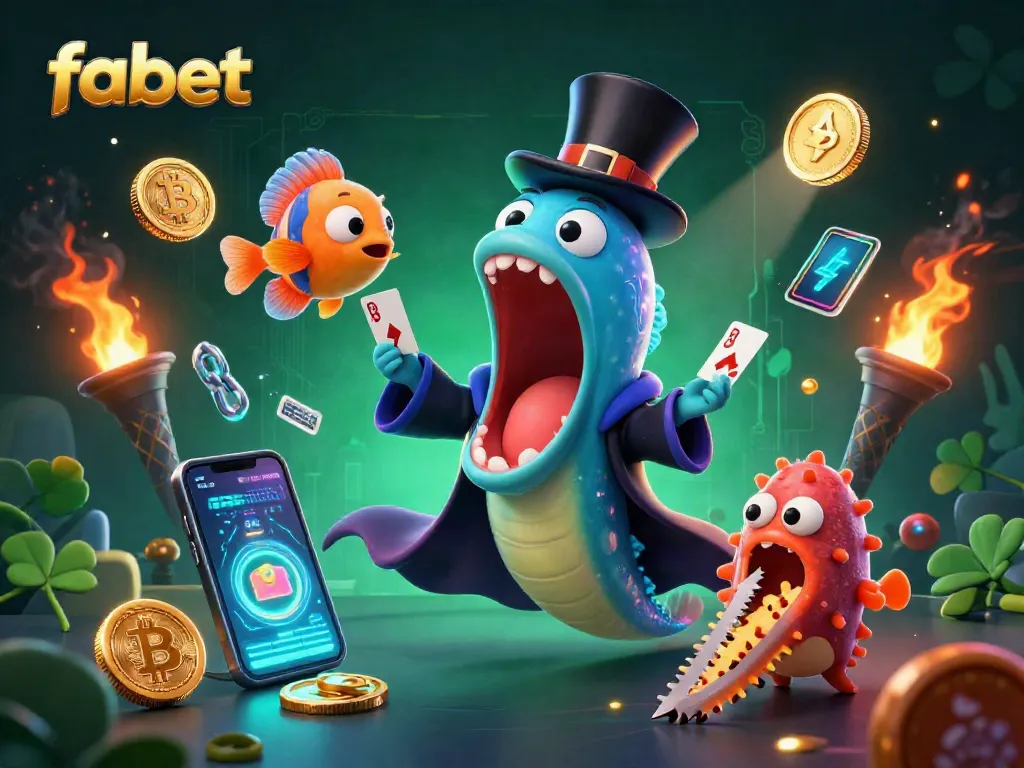 Engage with fabet's thrilling gambling experience featuring vibrant characters and dazzling casino elements.