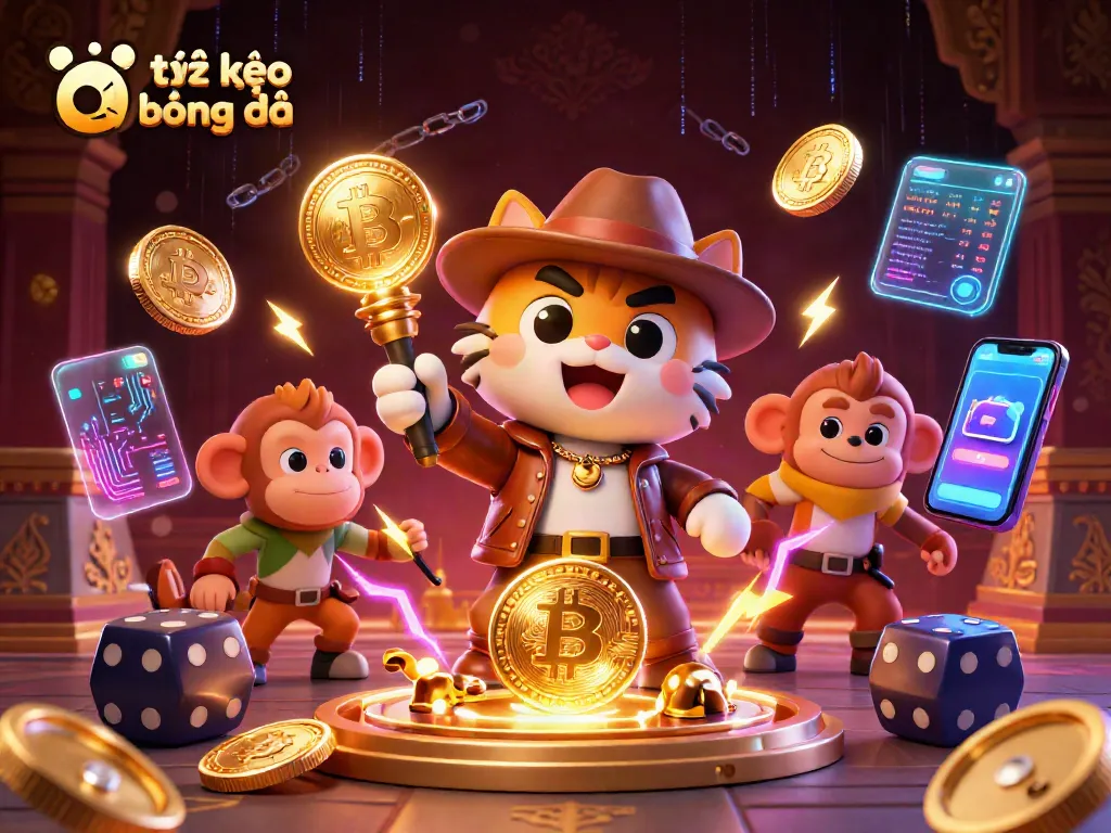 Engage in tỷ lệ kèo bóng đá with a dynamic scene depicting a 3D cartoon explorer and artifacts.