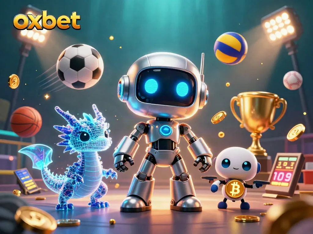 Experience the thrill of oxbet with a dynamic 3D illustration showcasing gaming elements and vibrant characters.