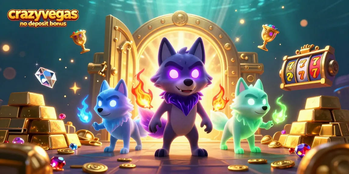 Experience thrilling wins with the crazyvegas no deposit bonus showcasing animated wolves and dazzling treasures.