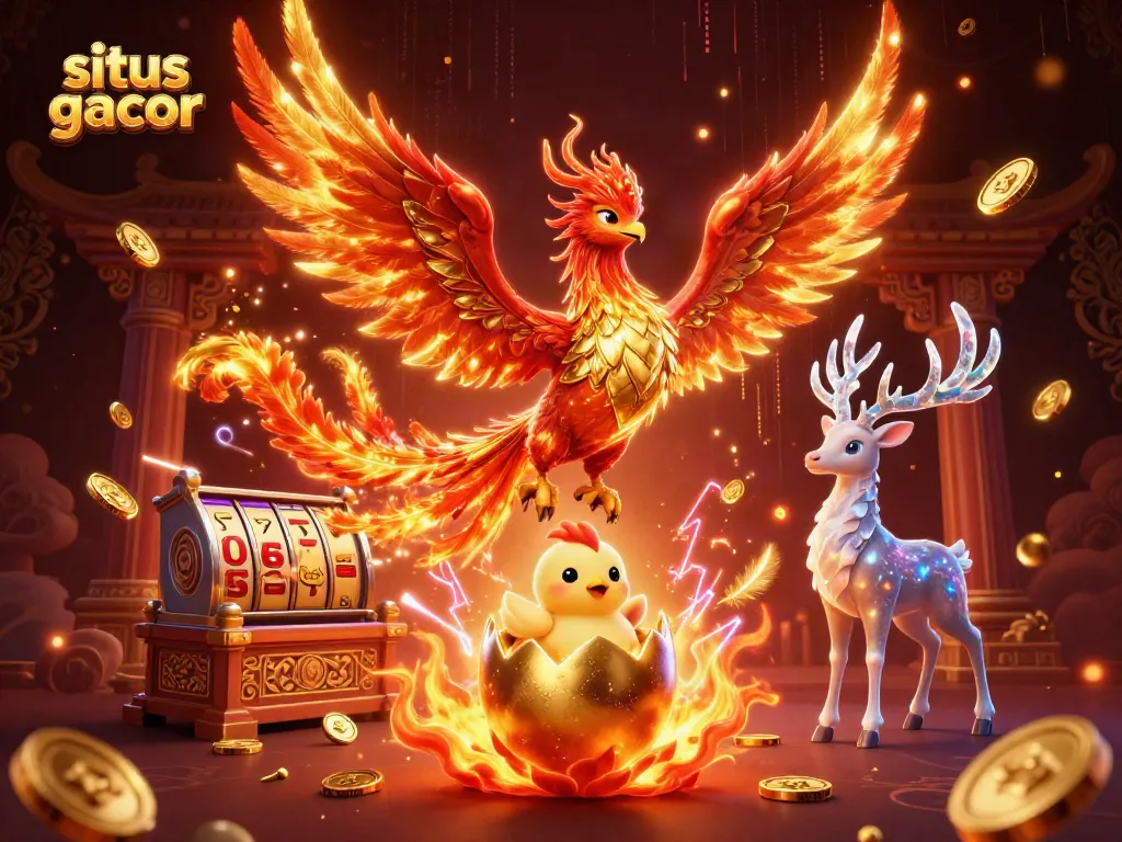 Experience the thrill of situs gacor with a vibrant 3D phoenix and luck-enhancing symbols.